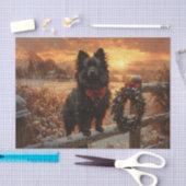Schipperke Hond Rustieke Winter Decoupage Tissuepapier (Craft)