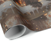 Schipperke Hond Rustieke Winter Zonsondergang Deco Cadeaupapier (Rol Hoek)