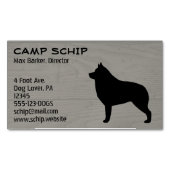 Schipperke Hond Silhouet Faux Hout Graan Visitekaartje Magneet (Voorkant)