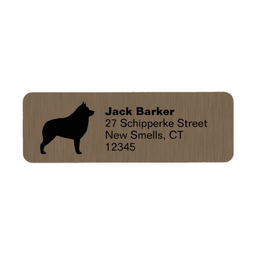 Schipperke Hond Silhouet Retouradres Labels (Voorkant)