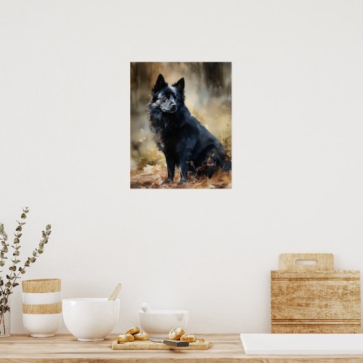 Schipperke Hondenkunst Print Poster (Keuken)