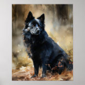 Schipperke Hondenkunst Print Poster (Voorkant)