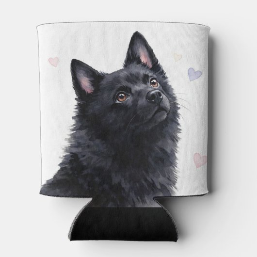 schipperke-hondenras met harten blikjeskoeler (Achterkant)