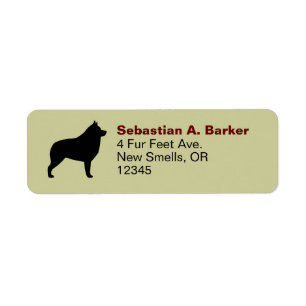 Schipperke Hondenras Silhouette Return Address Etiket