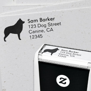 Schipperke Hondenras Silhouette Return Address Zelfinktende Stempel