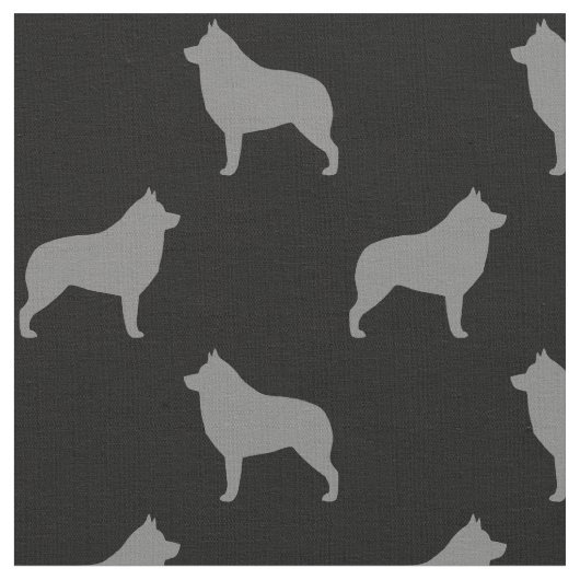 Schipperke Hondenras Silhouettes Patterned Stof (Close Up)