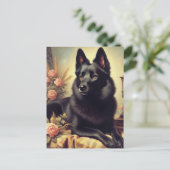  Schipperke Hondenschilderij Briefkaart (Staand voorkant)
