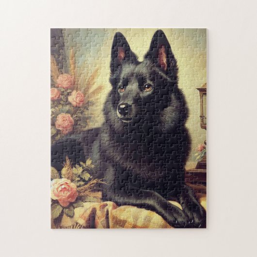 Schipperke Hondenschilderij Legpuzzel (Verticaal)
