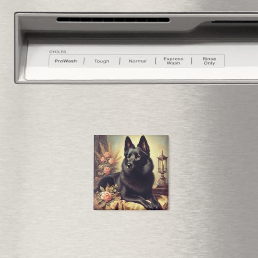  Schipperke Hondenschilderij Magneet (Insitu (Vaatwasser))