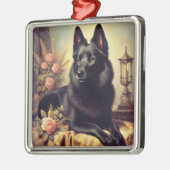  Schipperke Hondenschilderij Metalen Ornament (Links)