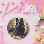  Schipperke Hondenschilderij Papieren Bordje (Feest)