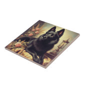  Schipperke Hondenschilderij Tegeltje (Zijkant)