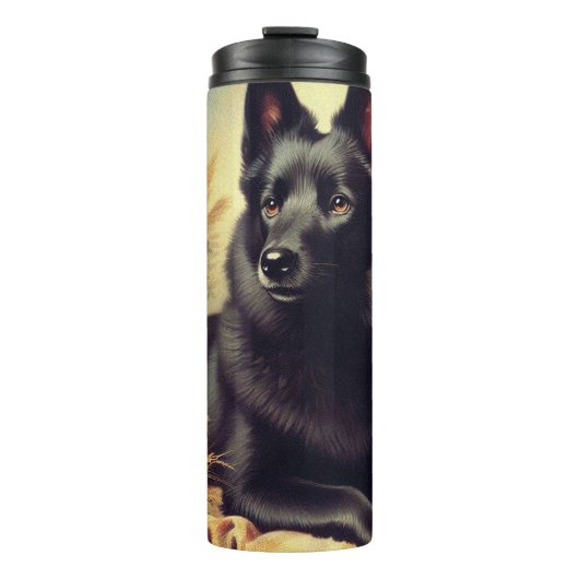  Schipperke Hondenschilderij Thermosbeker (Voorkant)