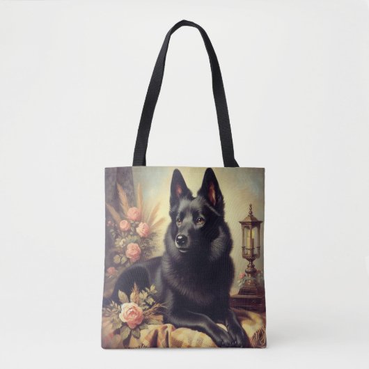 Schipperke Hondenschilderij Tote Bag (Voorkant)