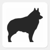 Schipperke hondensilhouet vierkante sticker (Voorkant)
