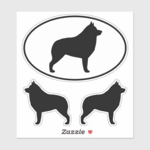 Schipperke Hondensilhouetten Vinyl Sticker Set