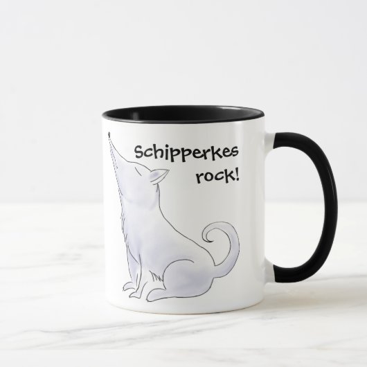Schipperke Hondenthee Cartoon Mok (Rechts)