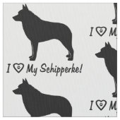 Schipperke in Silhouette Stof (Close Up)