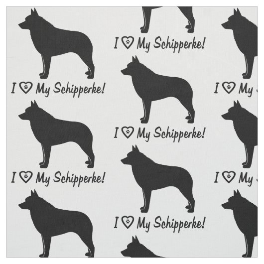 Schipperke in Silhouette Stof (Swatch)