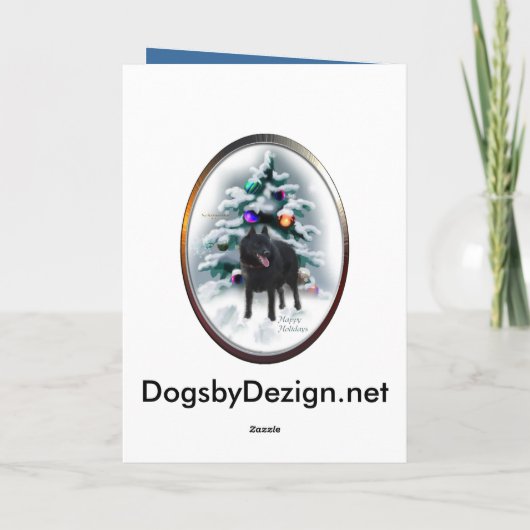 Schipperke kerstcadeaus feestdagen kaart (Achterkant)