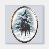 Schipperke kerstcadeaus magneet (Voorkant)