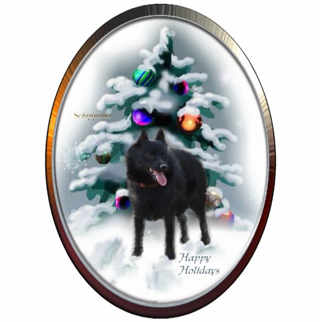 Schipperke kerstcadeaus Ornament Fotobeeldje Ornament (Voorkant)