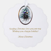 Schipperke kerstcadeaus ornament kaart (Achterkant)