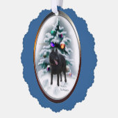 Schipperke kerstcadeaus ornament kaart (Links)