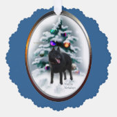 Schipperke kerstcadeaus ornament kaart (Voorkant)