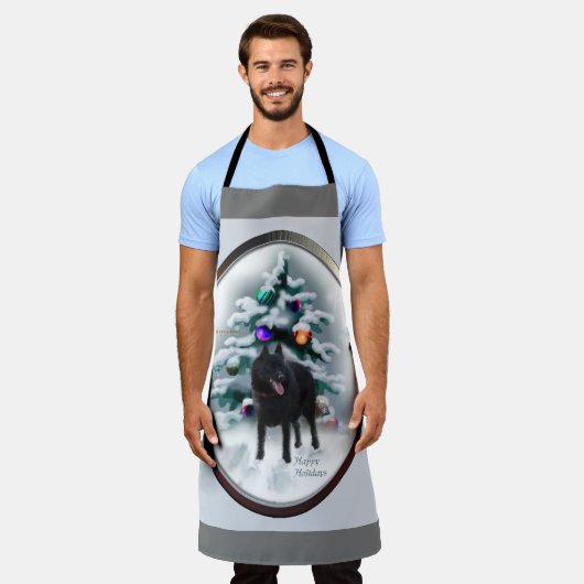 Schipperke kerstcadeaus schort (Gedragen)