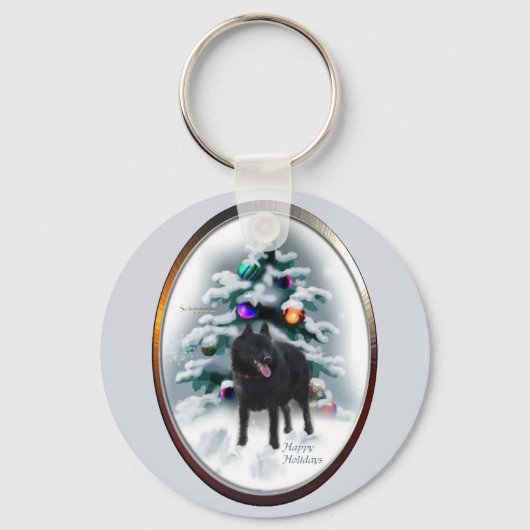 Schipperke kerstcadeaus sleutelhanger (Voorkant)