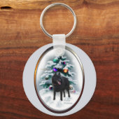 Schipperke kerstcadeaus sleutelhanger (Voorkant)