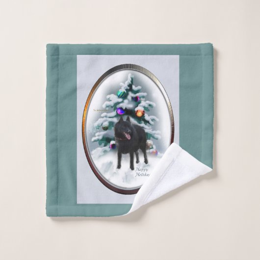 Schipperke Kerstmis Bad Handdoek (Wasdoekje)