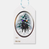 Schipperke Kerstmis Cadeaulabel (Voorkant)