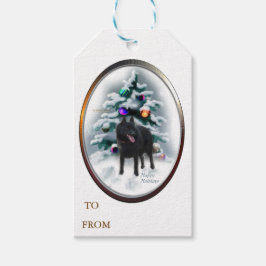 Schipperke Kerstmis Cadeaulabel