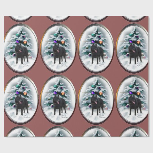 Schipperke Kerstmis Cadeaupapier (Vlak)