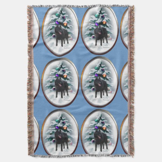 Schipperke Kerstmis Deken (Voorkant Verticaal)