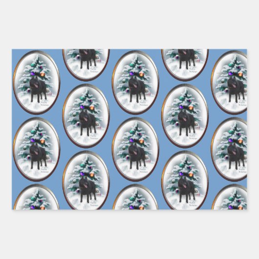 Schipperke Kerstmis Inpakpapier Vel (Voorkant)