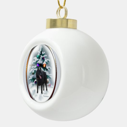 Schipperke Kerstmis Keramische Bal Ornament (Rechts)