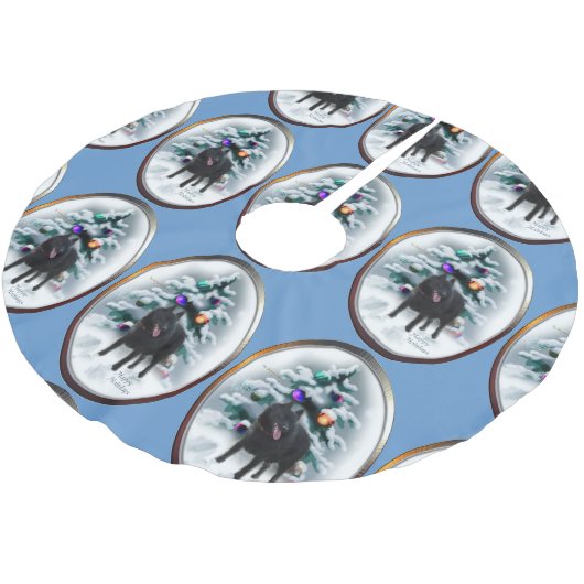 Schipperke Kerstmis Kerstboom Rok (Gekanteld)