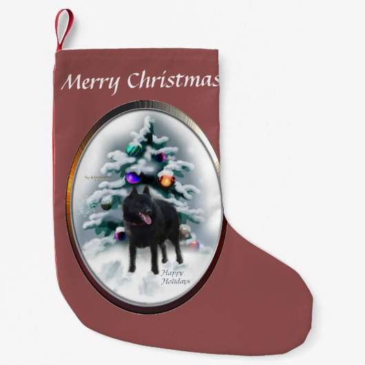 Schipperke Kerstmis Kleine Kerstsok (Voorkant)