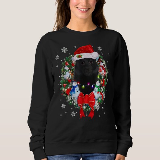 Schipperke Kerstmis met dederende dapperheid Pajam Trui (Voorkant)