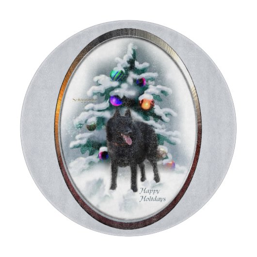 Schipperke Kerstmis Snijplank (Voorkant)