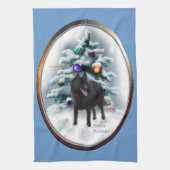 Schipperke Kerstmis Theedoek (Verticaal)