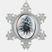 Schipperke Kerstmis Tin Sneeuwvlok Ornament (Voorkant)