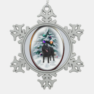 Schipperke Kerstmis Tin Sneeuwvlok Ornament