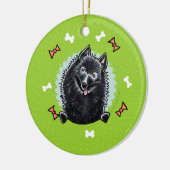 Schipperke Kerstmis Wreath Keramisch Ornament (Links)