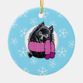 Schipperke Laat het sneeuwen Keramisch Ornament (Voorkant)