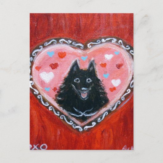 Schipperke Love Heart Briefkaart (Voorkant)