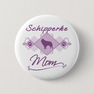 Schipperke mama ronde button 5,7 cm